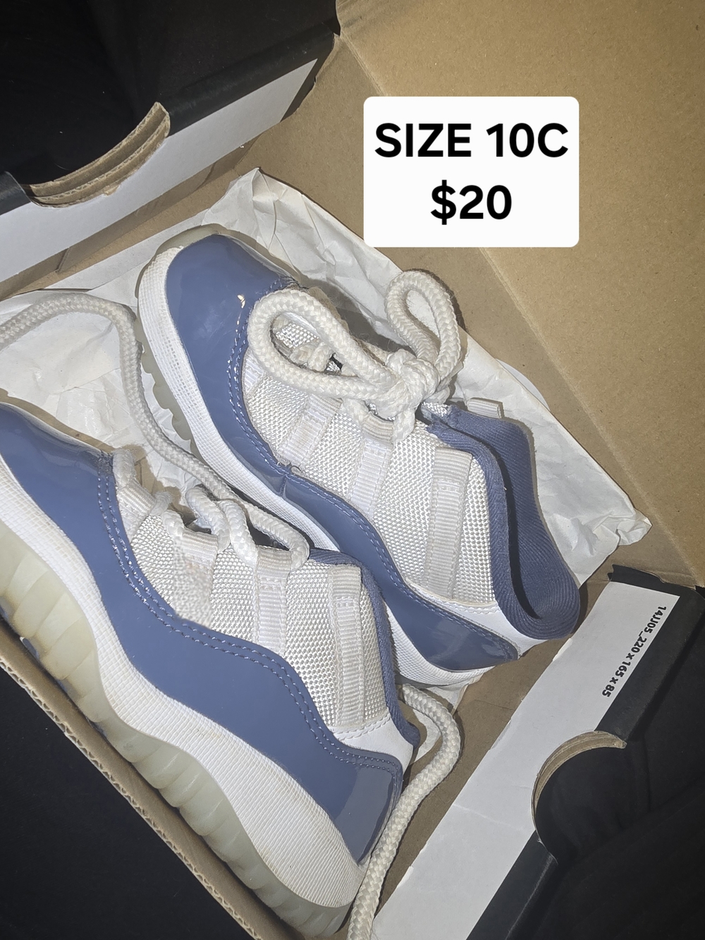 Kids Casual Sneakers in White and Periwinkle Blue